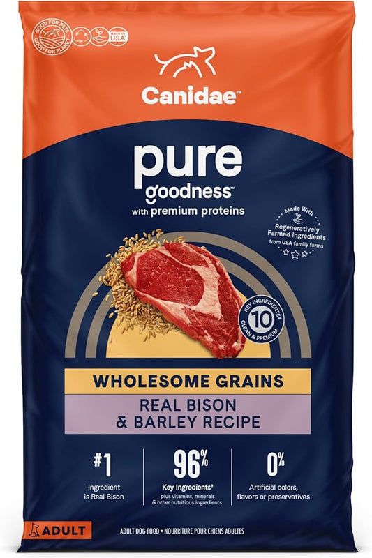 CANIDAE® Pure Limited Ingredient Premium Adult Dry Dog Food, Real Bison & Barley Recipe, Dog Dry, 24 Pounds