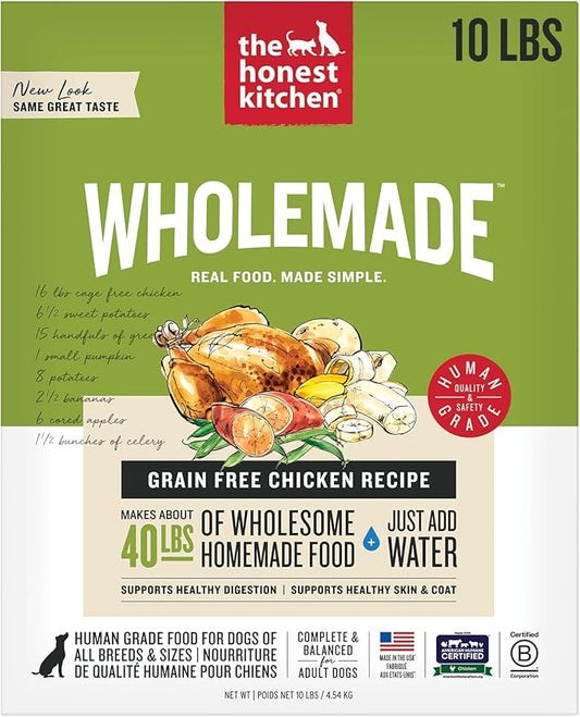 The Honest Kitchen Wholemade??Dehydrated Grain Free Chicken Dog Food, 10 lb Box