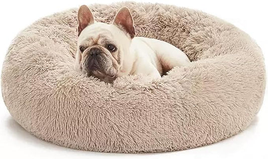 Calming Dog & Cat Bed for Extra Large Small Medium Sized Pet, Donut Washable Comfort Fluffy Warm Round Mat for Puppy Kitten, 8 Size Essentials Furniture Supplies Indoor
