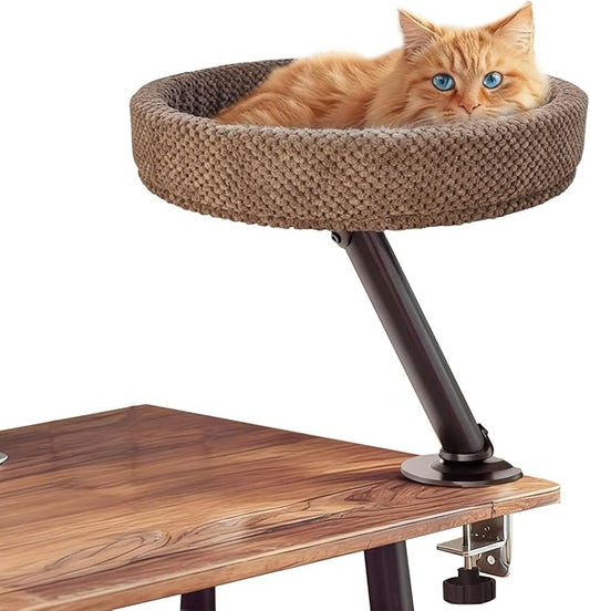 Simcat Modern Desk Cat Bed, Pet Cat Bed for Table Supports Up to 40 lbs, Removable Study Office Game Tables Indoor Cats Desk Beds