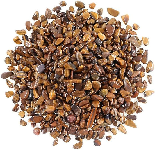 WAYBER Decorative Rocks, 2 Lbs/920g (Fill 1.8 Cups) Tiger's Eye Stones Irregular Gem Pebbles Quartz Gravel for Aquarium Turtle Tank Decoration/Succulent Plants Ornament/Flowerpot Vase Landscape