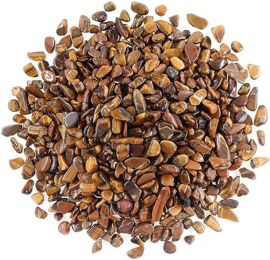 WAYBER Decorative Rocks, 1 Lb/460g (Fill 0.9 Cup) Tiger's Eye Stones Irregular Gem Pebbles Quartz Gravel for Aquarium Turtle Tank Decoration/Succulent Plants Ornament/Flowerpot Vase Landscape