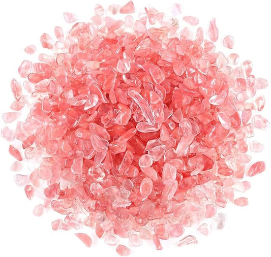 WAYBER Decorative Pebbles, 2 Lbs/920g (Fill 2 Cups) Pink Crystal Quartz Stones Irregular Rock Gravel for Aquarium Turtle Tank Decoration/Succulent Plant Landscape/Flowerpot Vase Ornament