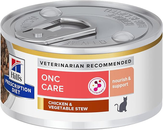 Hill's Prescription Diet ONC Care Wet Cat Food, Chicken & Vegetable Stew, Veterinary Diet, 2.9 oz. Cans, 24-Pack