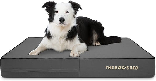 The Dog?™s Bed Orthopedic Memory Foam Dog Bed, Large Grey & Black, Waterproof, Supportive Dog Bed with Replaceable Covers, Veterinary Approved