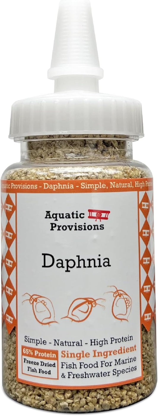 Freeze Dried Daphnia 0.5 oz, Fish Food for Freshwater and Marine Aquarium Fish, Invertebrates, and Fry