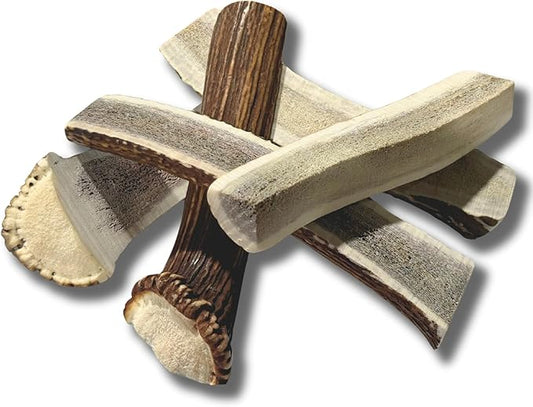 WhiteTail Naturals - Premium Split Elk Antlers for Dogs - (1 Pound Pack) - Organic Dog Chews - Naturally Shed Antler Dog Bones - Long Lasting, Crafted in USA