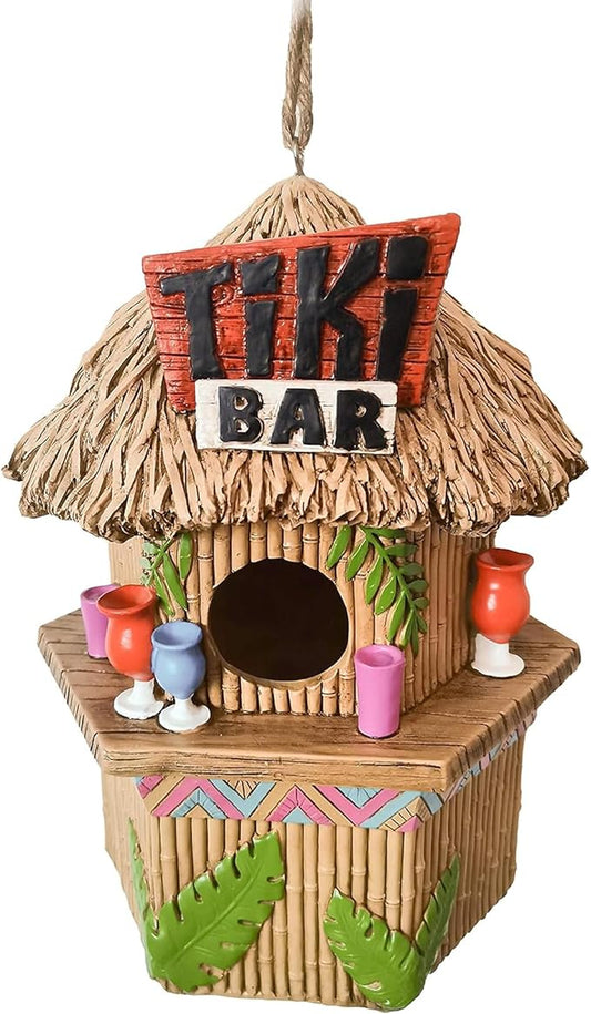 Spoontiques - Birdhouse - Garden Décor - Decorative Bird House for Yard and Garden Decoration - Hanging Novelty for Outdoor Patio - Tiki Bar Birdhouse