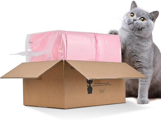 100 Count Cat Litter Pads for Tidy Cats Breeze Litter System 16.9 x 11.4 Inch Lavender Scented Cat Pad Refills Super Absorbent Quick-Dry Pee Pads for Cats (Pink)