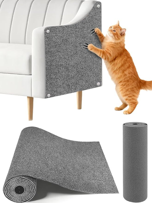 78.7"x15.8" Cat Scratch Mat,Trimmable Self-Adhesive Carpet,DIY Climb Cat Scratcher for Cat Couch Furniture or Wall Protector, Cat Scratching Post Tower Replacement Pads (LightGrey, 78.7x15.8In)