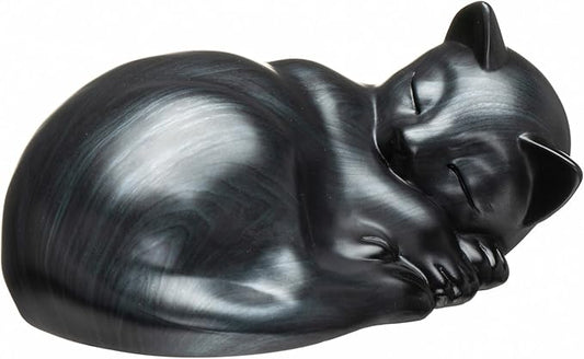 Pet Urns,Sleeping Resin Cremation Cat Urn, Cat Urns for Ashes, Small Animal Urn,Small Pet Urns (Black)…