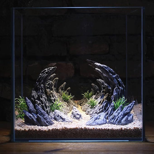 ?œSoul Valley??Aquarium Ornaments Aquarium Decoration Model Kits, Include 7 pcs Resin Imitation Stone