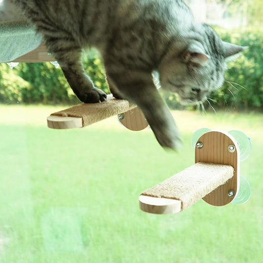 2 Pack Cat Window Shelves, Durable Kiity Seat for Window Sill，Furniture Set with Jute Rope for Scratching, Kneading, Climbing