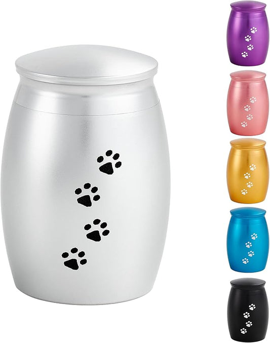 2.67 Inches Small Keepsake Urns for Dog Ashes,Mini Cremation Tiny Urn for Memorial Dog or Cats Pet Ashes with Paw Print