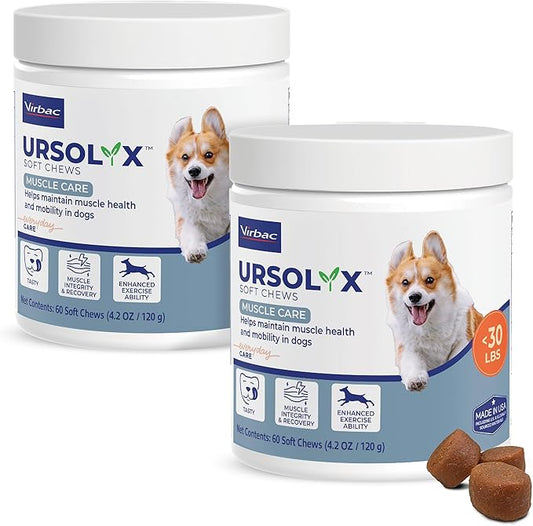 URSOLYX Soft Chews for Dogs | Muscle Health Support for Senior, Active or Recovering Dogs, Small | 120 Count 4-Month Supply