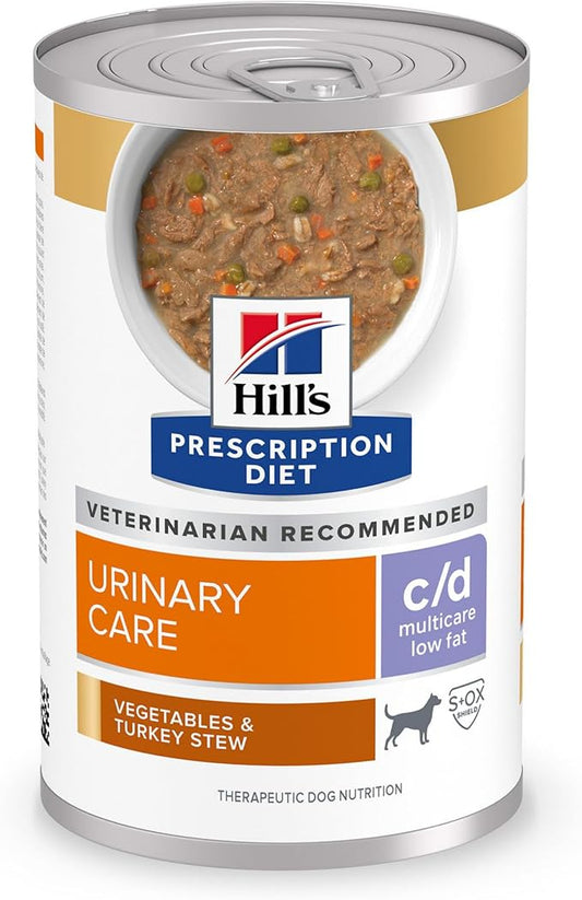 Hill's Prescription Diet c/d Multicare Low Fat Vegetables & Turkey Stew, 12.5oz, 12-Pack Wet Food