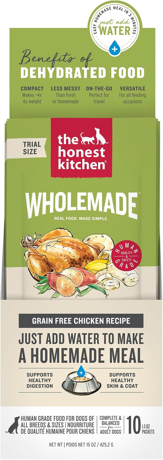 The Honest Kitchen Wholemade??Dehydrated Grain Free Chicken Dog Food, 1.5 oz x10