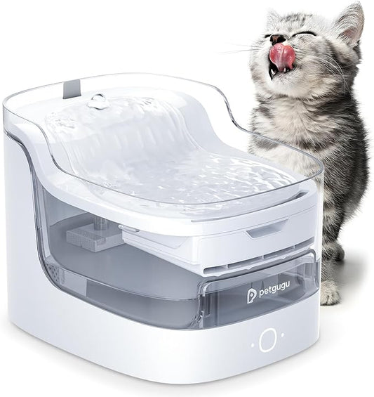 Cat Water Fountain 8-Layer cat Fountain Filter Ultra-Quiet Automatic Pet Water Dispenser for Cats and Dogs 2.4G WiFi(PF1L)