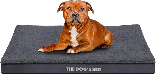 The Dog?™s Bed Orthopedic Dog Bed, Large Grey Plush, Waterproof, Supportive Dog Bed with Washable Replaceable Covers, Veterinary Approved
