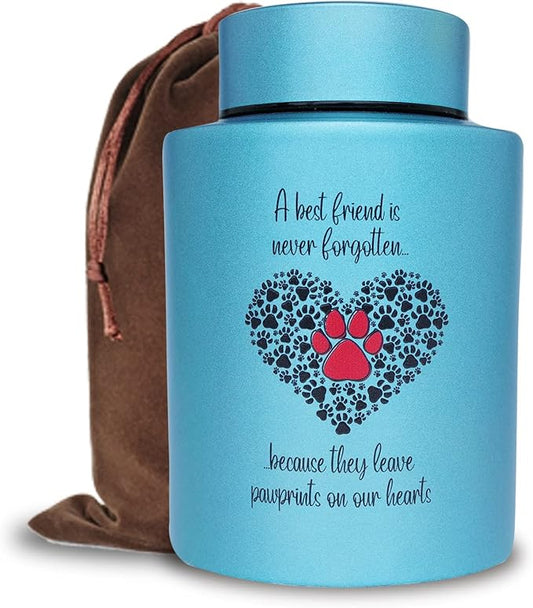 Pet Cremation Urns for Dogs Cats Ashes, Up to 60 lbs Dogs Cats Memorial Keepsake Urns for Ashes-Medium (Paw in Heart)