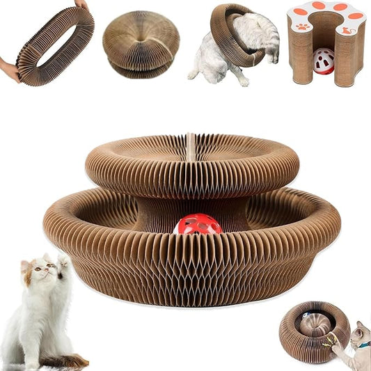 Cat Scratcher,Magic Organ Cat Toy,Cat Scratcher for Grinding Claw Cardboard Cat Toys,Interactive Scratch Pad with Toy Ball