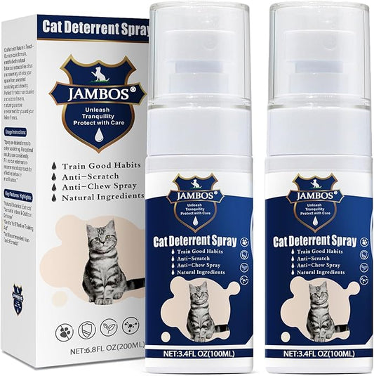 2 Bottles Cat Deterrent Spray ??Natural, Non-Toxic Anti-Scratch Spray for Cats & Kittens ??Indoor & Outdoor Pet Training Aid ??Furniture & Carpet Protector (Blue, M)