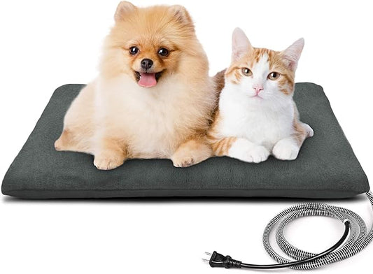 PETNF Outdoor Heated Pet Bed with Waterproof Cover,Pet Heating Pads for Dog,Soft Electric Blanket Auto Temperature Control,Heating Mat for Dog House Cabin Cot Doorway,Rescue Cats