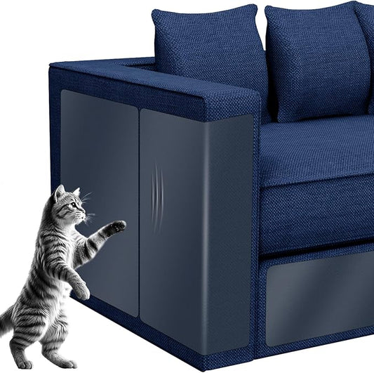 Couch Furniture Protectors from Cats Scratching Claws, 12 Pack Self-Adhesive Sofa Corner Protectors, Cat Claw Deterrent for Chair, Furniture (Single-Side)