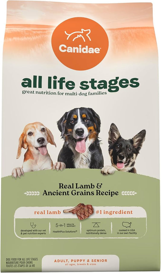 Canidae All Life Stages Real Lamb & Ancient Grains Recipe ??High Protein Premium Dry Dog Food for All Ages, Breeds, and Sizes??27 lbs.