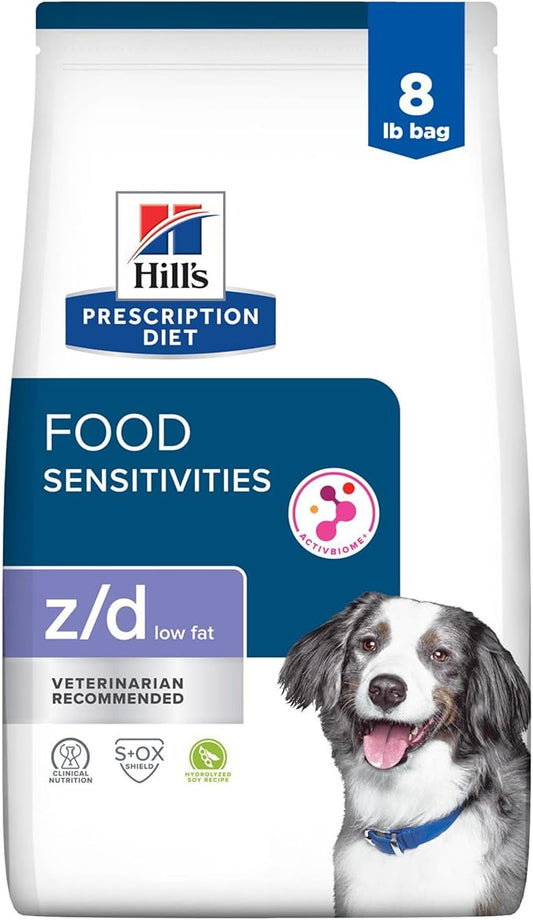 Hill's Prescription Diet z/d Low Fat Dry Dog Food, Hydrolyzed Soy Recipe, 8 lb. Bag