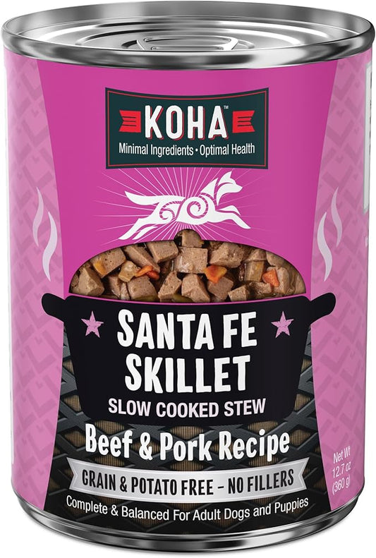 KOHA Santa Fe Skillet Stew for Dogs with Beef and Pork, High Protein Wet Dog Food, 12.7oz Cans (Case of 12)