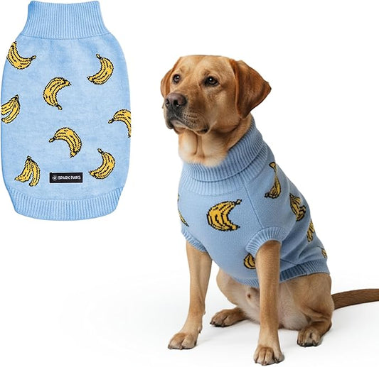 Spark Paws Knit Dog Sweater ??Ultra Soft Warm Winter Dog Sweater for Small, Medium & Large Dogs ??Stretch Fit Pet Sweater for French Bulldog, Pitbull, Girl & Boy Dogs Jacket, (Banana,4XL)