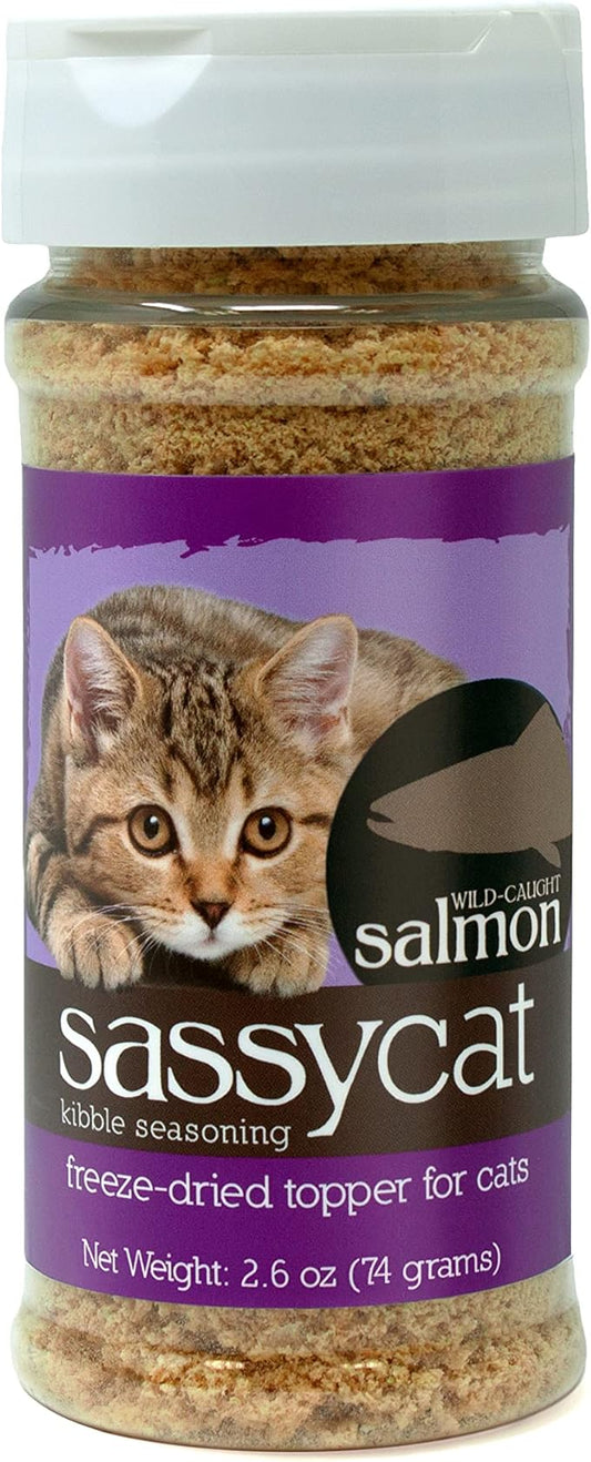 Herbsmith Sassy Cat Kibble Seasoning ??Freeze Dried Salmon ??Cat Food Topper for Picky Eaters ??Wild-Caught Salmon