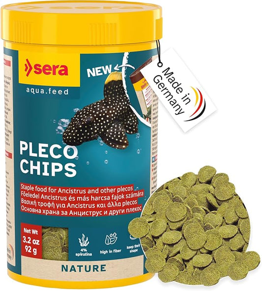 sera Catfish Chips Nature 3.4oz/0.21lbs | Premium Fish Food for Ancistrus & Plecos | High Fiber | No Dyes & Preservatives | Supports Digestion & Promotes Healthy Growth | Ideal for Bottom Feeders