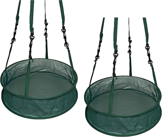 Seed/Shell Catcher for Bird Feeders Platform 19 x 19 x 4 inches Birdseed Hoop Outdoor Garden Hanging Tray (Green, 19 inches - 2Pack)