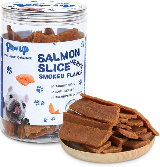 Salmon Treats for Dog, Soft Healthy Dog Salmon Jerky, High Protein Dogs Snacks, Human Grade Salmons Fillets with Taurine,12.5oz (Smoked Flavor)