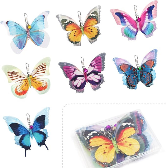 SONGWAY Cat Butterfly Toy Replacement - 7 Pieces Butterfly Cat Toys Accessories,Teaser Wand Attachments, Interactive Cat Toys for Indoor Cats Kittens