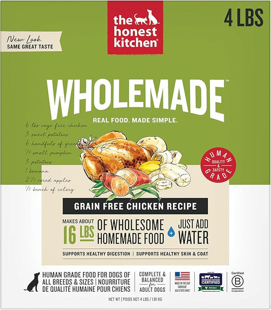 The Honest Kitchen Wholemade??Dehydrated Grain Free Chicken Dog Food, 4 lb Box