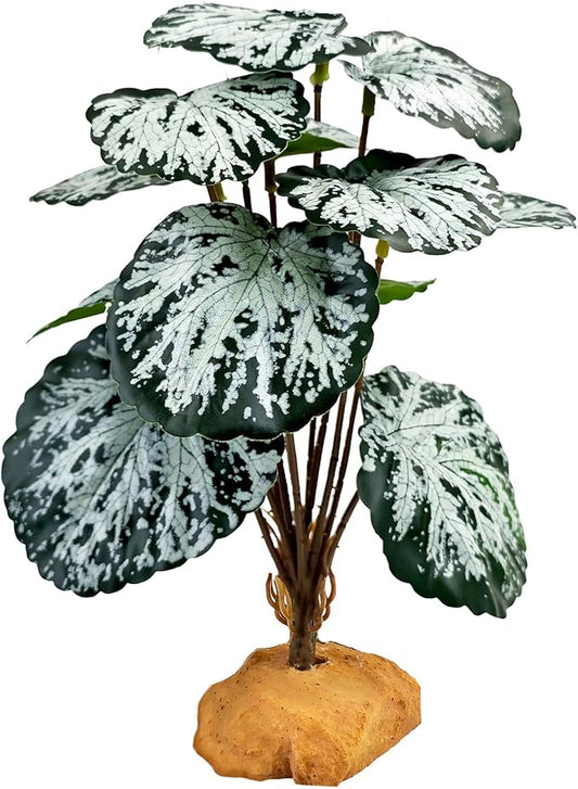 Woyrise Reptile Artificial Plants for Terrarium Decor, Amphibian Habitat Decorations Bearded Dragon Tank Accessories fit Crested Gecko Leopard Lizard Chameleon Snake Frog - Fake Spots Heuchera