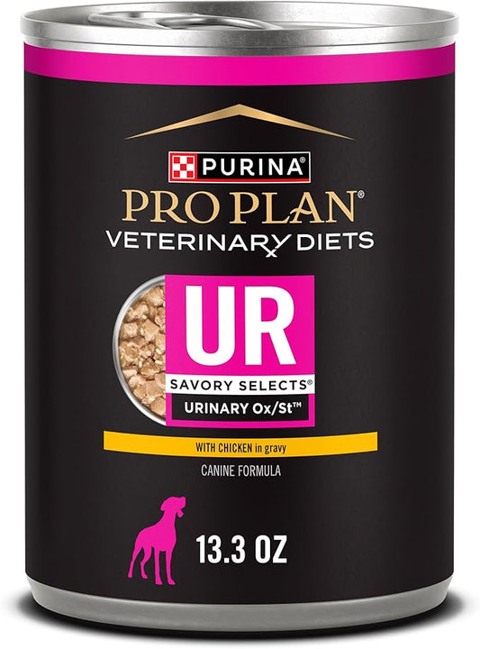 Pro Plan Veterinary Diets Purina UR Savory Selects Urinary Support Dog Food Ox/St with Chicken in Gravy Canine - 13.3 oz. Can