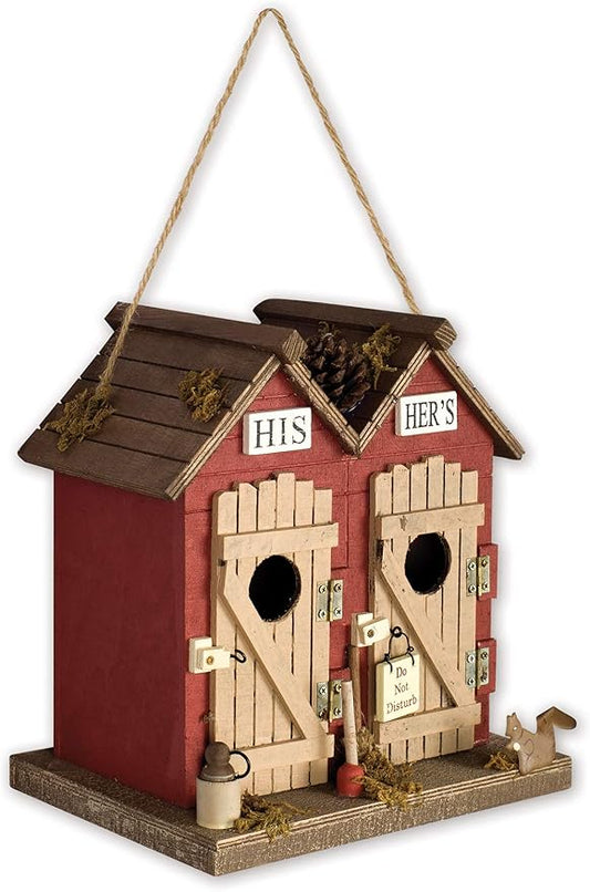 Sunset Vista Designs Welcome to The Woods Decorative Birdhouse, His & Hers