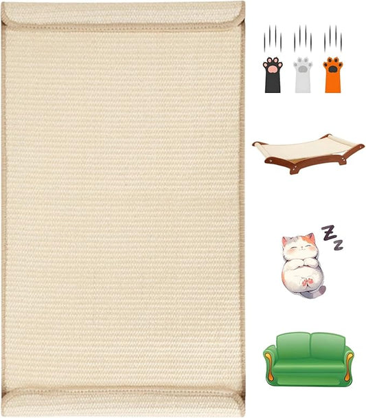Upgraded Extra-Large Cat Scratcher Bed, Sisal Cat Scratchers Lounger for Indoor Cats Hammock Stand, Durable & Sturdy Scratch Pad Natural Sisal Cats Scratching Post (sisal)