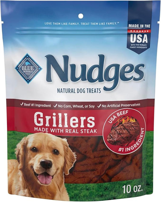 Blue Buffalo Nudges Grillers Natural Dog Treats, Steak, 10oz