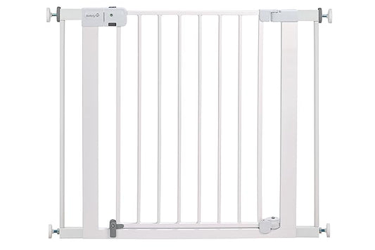 Safety 1st Easy Install Baby Gate for Doorways, Auto-Close Pressure-Mounted Magnetic Latch, Indoor Dog Gates, No Drilling, Fits 29"-38", White
