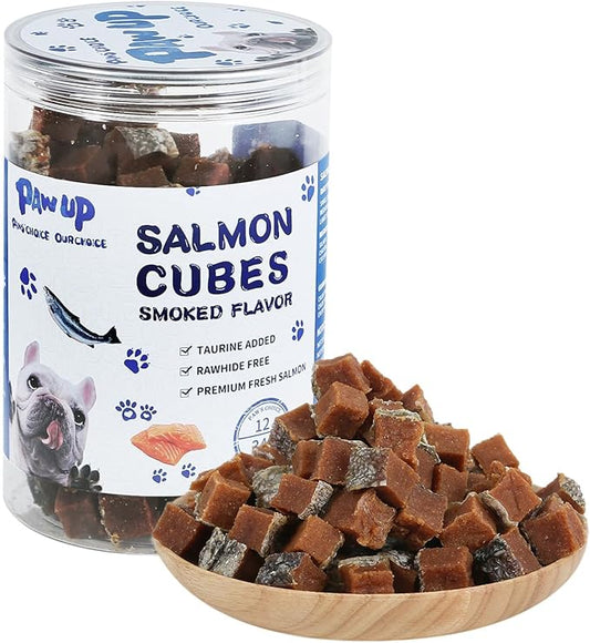 Salmon Dog Treats, Healthy Salmon Bites, Dog Jerky Training Treats with Taurine, Rich in Omega-3, 12oz (Smoked Flavor)