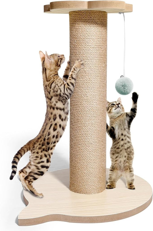 18??Tall Cat Tree for Kittens, Jute Scratching Post with Hanging Ball for Kitten & Adult Cats, Small Cat Tower with Toys, Cat Activity Tree Indoor