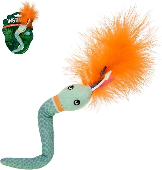 SmartyKat Instincts HappyNip Tricky Twister Bendable Snake Plush Cat Toy, Contains Catnip & Silvervine - Blue, One Size