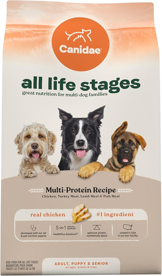 Canidae All Life Stages Multi-Protein Recipe with Chicken, Turkey, Lamb, and Fish ??High Protein Premium Dry Dog Food for All Ages, Breeds, and Sizes??40 lbs.