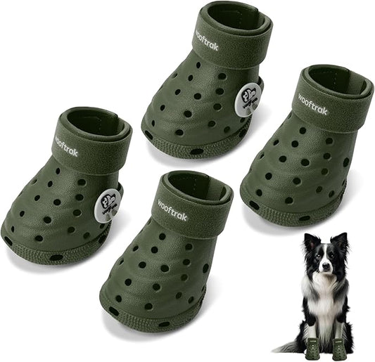 Dog Shoes Breathable Dog Shoe for Hot Pavement, Dog Booties and Paw Protectors, Non-Slip Waterproof Dog Sandals Boots (Green, S: (2.3?™’x1.8'')(L*W))