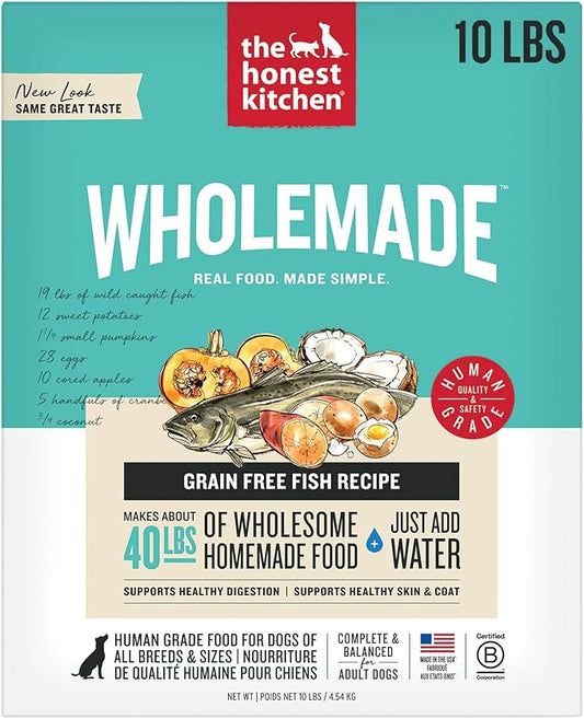 The Honest Kitchen Wholemade??Dehydrated Grain Free Fish Dog Food, 10 lb Box